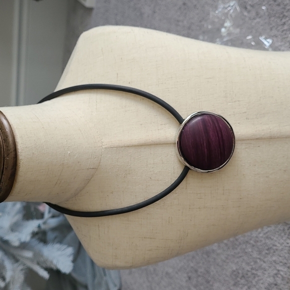 TRÏBE Faux Wood Disc Cord Necklace NWOT - Picture 1 of 7